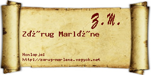 Zárug Marléne névjegykártya
